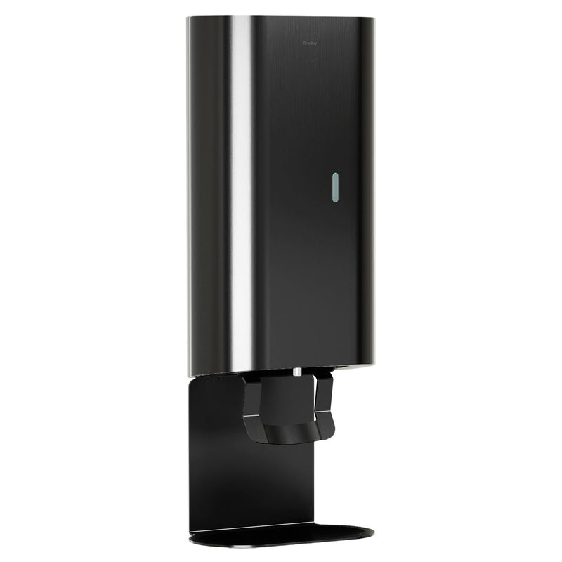 Bradley Elvari Series Liquid Soap/Gel Sanitizer Dispenser - 40oz, Surface Mounted, Drip Tray - 6B1-110000T-BB, Brushed Black