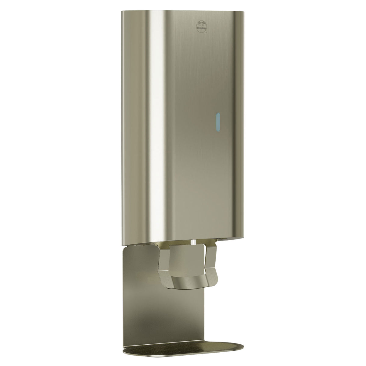 Bradley Elvari Series Liquid Soap/Gel Sanitizer Dispenser - 40oz, Surface Mounted, Drip Tray - 6B1-110000T-BN, Brushed Nickel