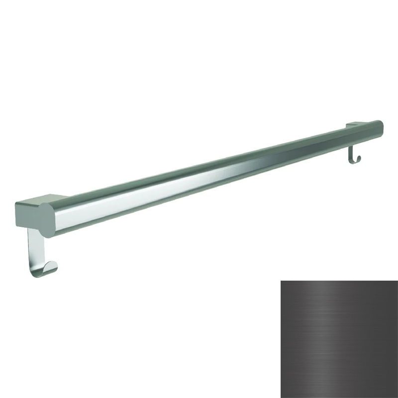 Bradley Elvari Series Grab Bar Oval, Stainless Satin w/ Hooks, 48" - 8B1-0014896-BB, Brushed Black