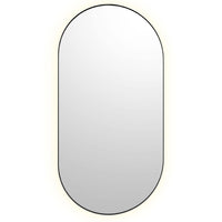 Bobrick B-104 2448.MBLK Pill-Shaped Backlit LED Mirror Matte Black Frame 24