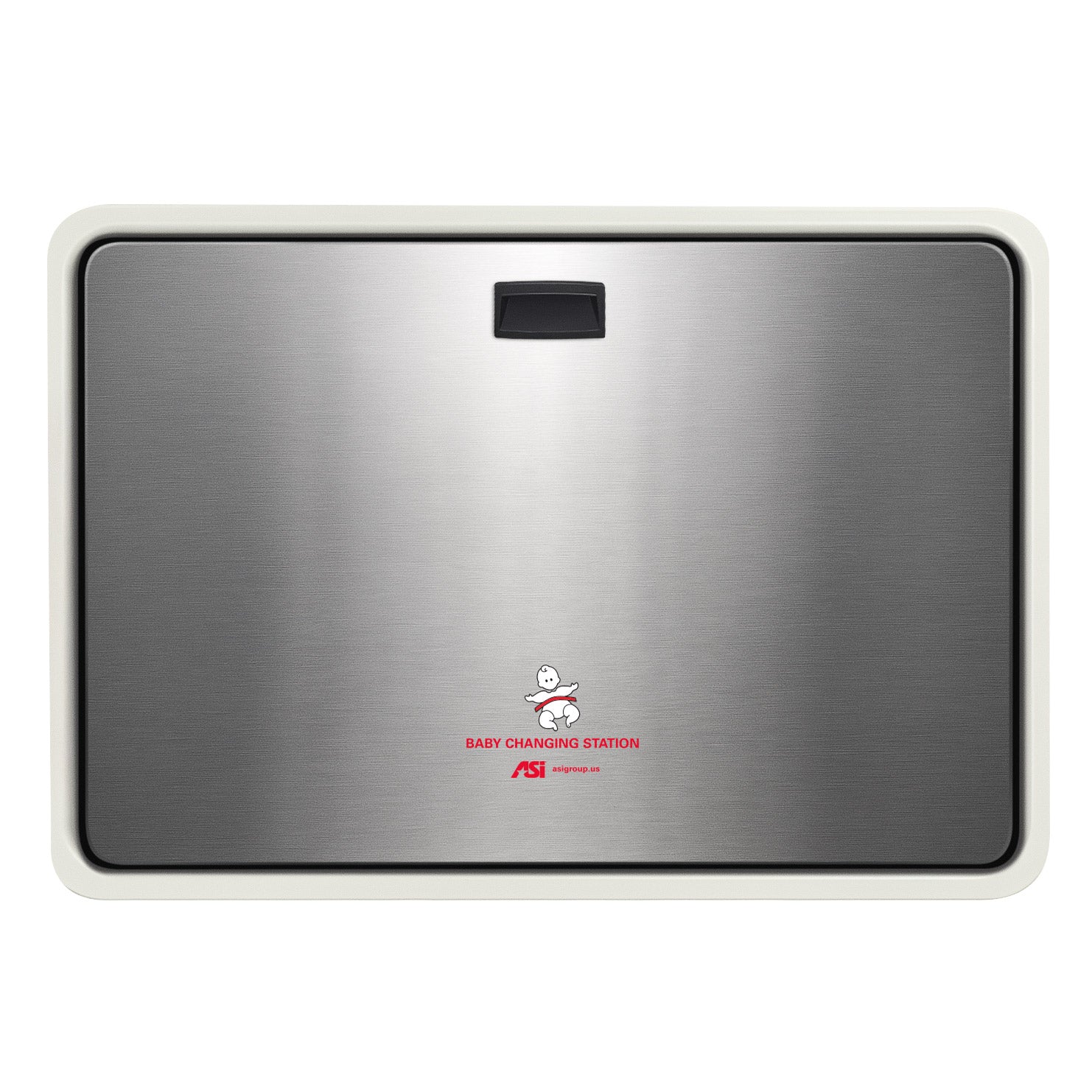 ASI 9022 Horizontal Baby Changing Station, Plastic/Stainless Steel Satin Finish, Surface Mounted