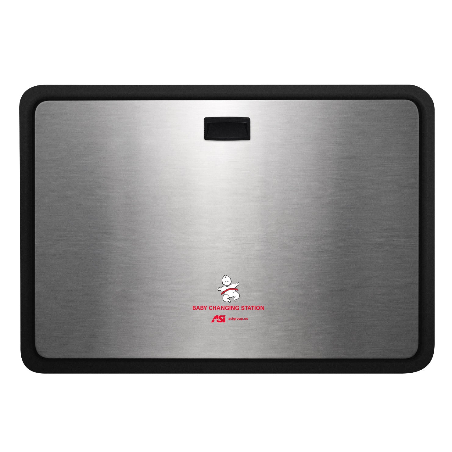 ASI 9024-41 Horizontal Baby Changing Station, Plastic/Stainless Steel Matte Black/Satin Finish, Surface Mounted
