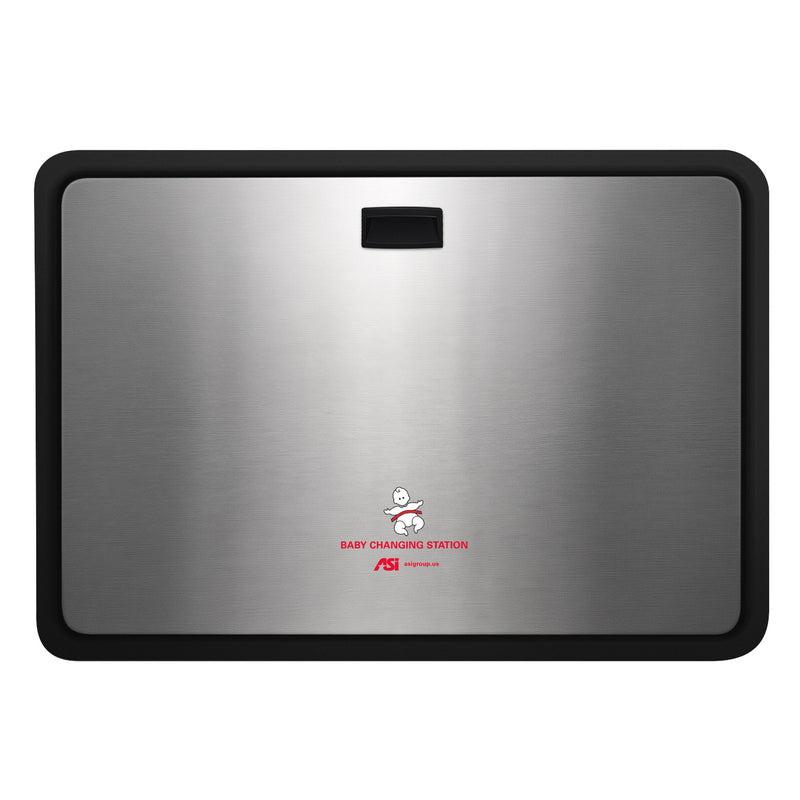 ASI 9024-41 Horizontal Baby Changing Station, Plastic/Stainless Steel Matte Black/Satin Finish, Surface Mounted