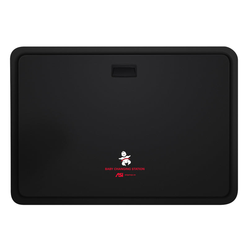 ASI 9026-41 Horizontal Baby Changing Station, Plastic/Stainless Steel Matte Black/Matte Black Finish, Surface Mounted