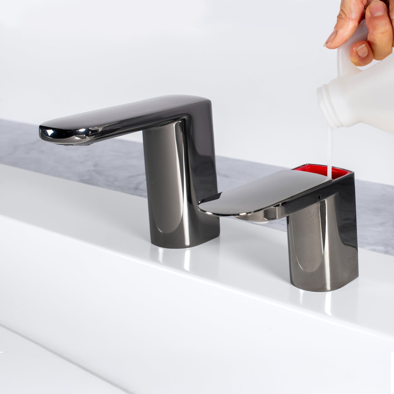 Bobrick B-951 Fino Top-Fill Liquid Soap Dispenser - Polished Graphite (Streamlined Style)