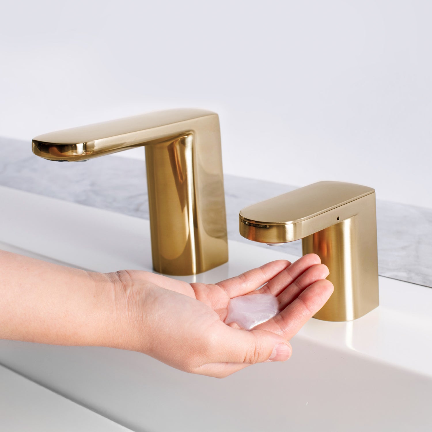 Bobrick B-950 Fino Top-Fill Liquid Soap Dispenser - Brushed Brass (Streamlined Style)