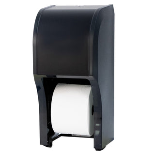 Palmer Fixture RD0058-02 Two-Roll Standard Toilet Paper Dispenser - Matte Black (Durable Plastic Construction)