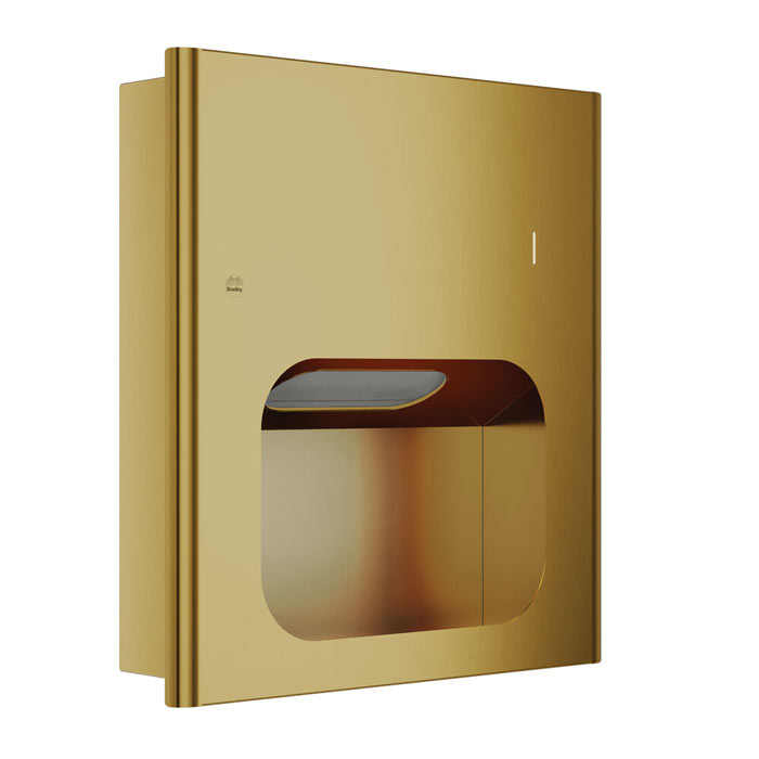Bradley Elvari Recessed Small Paper Towel Dispenser-Brushed Brass - 2B1-003400-BR