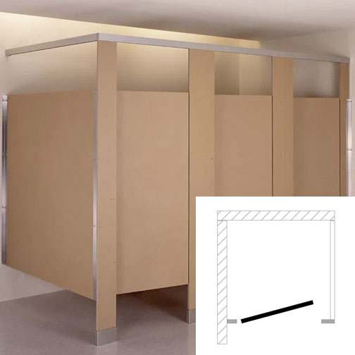 Bobrick Bathroom Partition, 1 ADA In Corner Compartment, Solid Color Reinforced Composite, 60