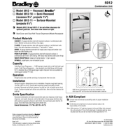 Bradley 5912-11 Commercial Toilet Paper/Seat Cover Dispenser, Surface-Mounted, Stainless Steel