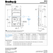 Bradley 5912-11 Commercial Toilet Paper/Seat Cover Dispenser, Surface-Mounted, Stainless Steel