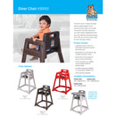 Koala Kare Diner Plastic HC (Grey) Unassembled High Chair - KB950-01-KD