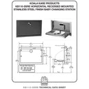 Koala Kare KB110-SSRE Horizontal Baby Changing Station, Recess Mount, Stainless Steel