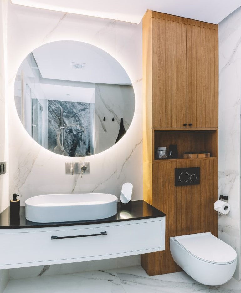 Meek Mirrors Round Sidelit Halo LED Mirror 36" - ML5100RW 36