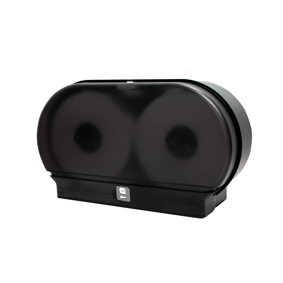 Palmer Fixture RD0323-02G 7.5" Mini Twin Micro-Core Toilet Paper Dispenser - Black Translucent