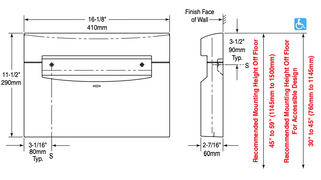 Bobrick B-5221 Commercial Toilet Seat Cover Dispenser, Surface-Mounted