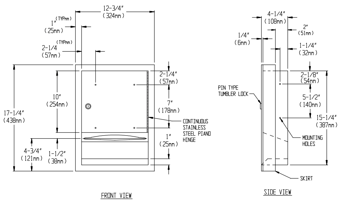 ASI 0457-2 Commercial Paper Towel Dispenser, Semi-Recessed-Mounted, Stainless Steel