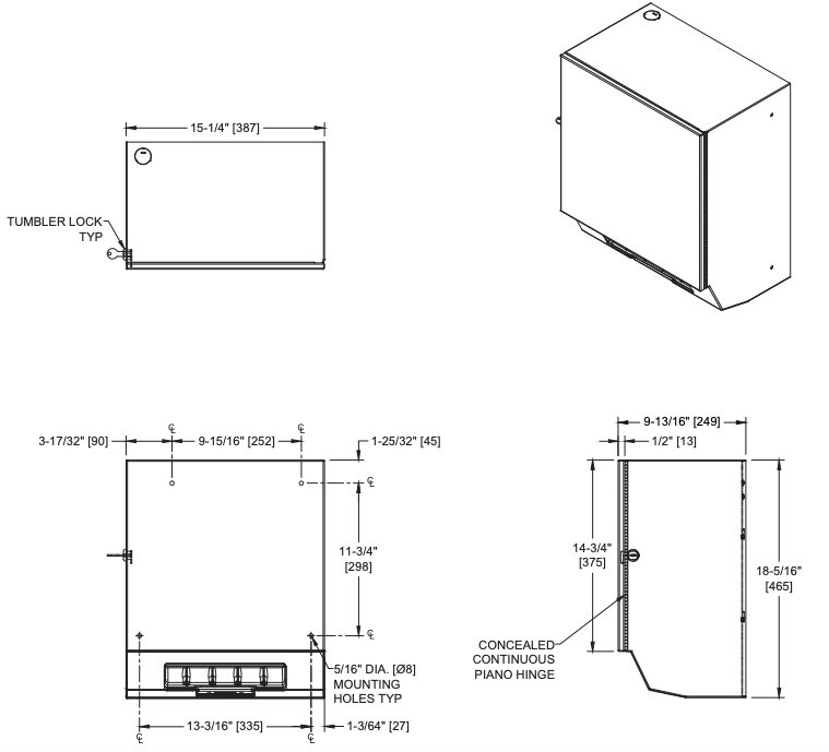 ASI 68523A Simplicity - Auto Paper Towel Dispenser - Roll - Battery - Surface Mounted