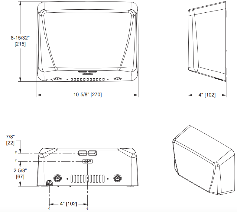 ASI 0199-1-00 TURBO ADA - Automatic High-Speed Hand Dryer (115-120V) White, Surface Mounted
