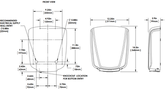 World Dryer VERDEdri Q-973A Surface-Mounted ADA Hand Dryer, Brushed Stainless Steel, Updated Part Number: Q-973A2