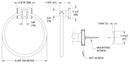 ASI 0785-Z Towel Ring 2-3/16" W x 1-1/2" H, Surface-Mounted, Chrome Plated Zamak