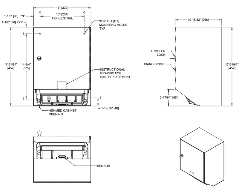 ASI 8523A Traditional - Auto Paper Towel Dispenser - Roll - Battery - Surface Mounted