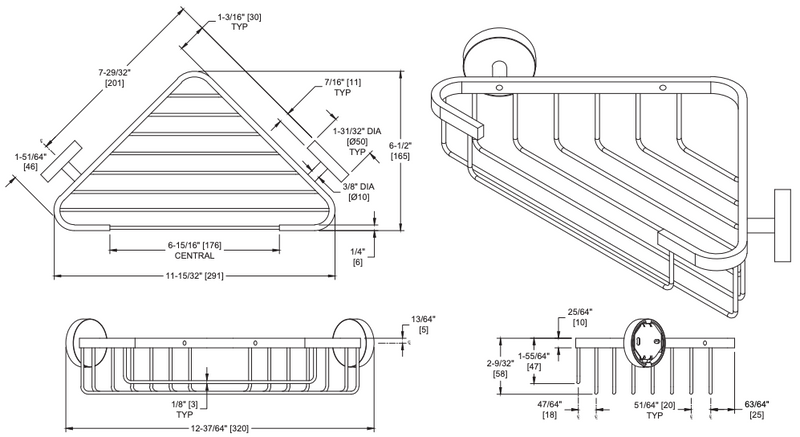 ASI 7322 Soap Basket - Surface Mounted