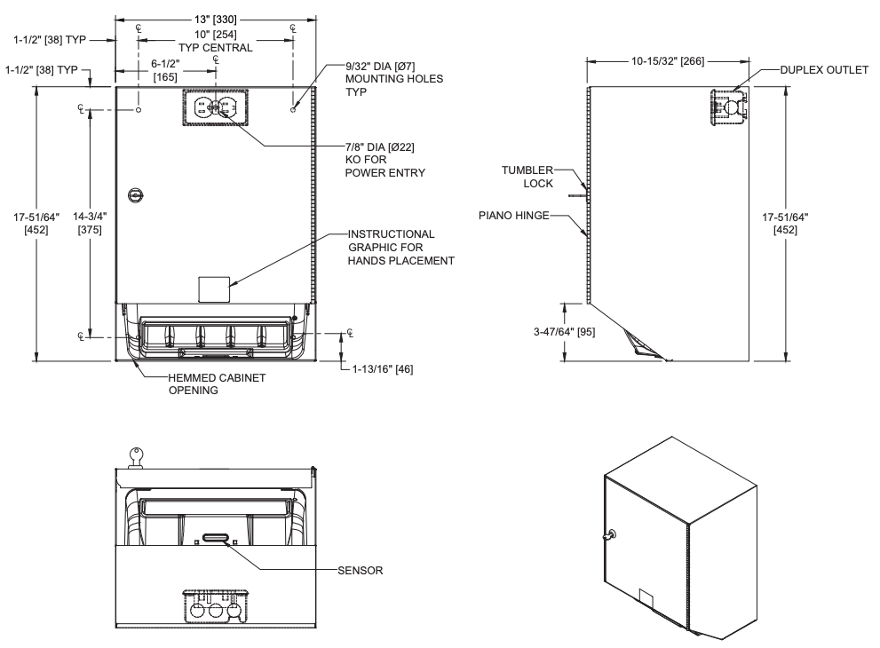 ASI 8523AC Traditional - Auto Paper Towel Dispenser - Roll - (110-240V) - Surface Mounted