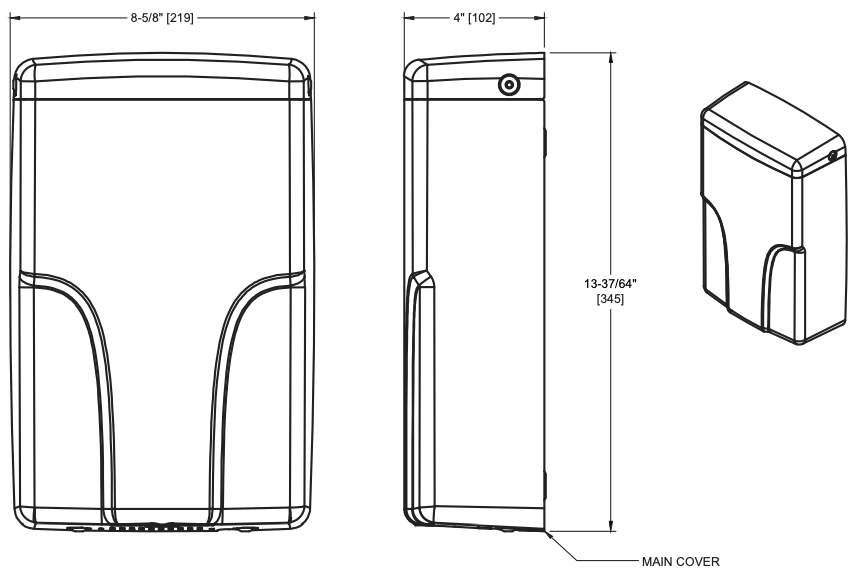 ASI 0196-1-41 Automatic Hand Dryer, 110-120 Volt, Surface-Mounted, Stainless Steel