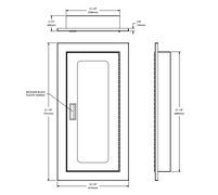 Oval CRST-010100 Recess Mounted, Powder Coated Steel (White), Full Clear Acrylic Window
