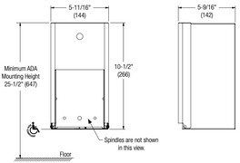 Bradley Elvari Series Toilet Tissue Dispenser - Surface Mounted, Medium Capacity - 5B2-110000-BB, Brushed Black