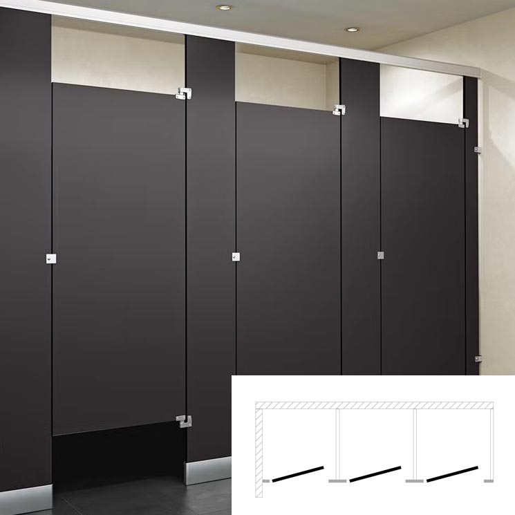 ASI Global Toilet Partition (Phenolic) 3 In Corner (108