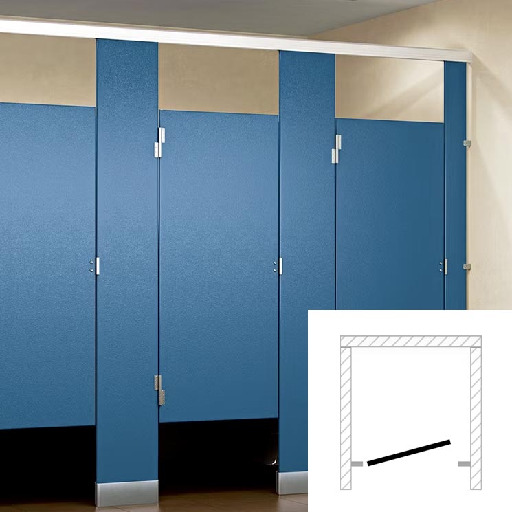 ASI Global Toilet Partition (Plastic) 1 Between Wall (36"W x 61-1/4"D) BW13660
