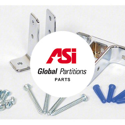 ASI Global 40-8267330 Ending Alcove 1-Ear Panel Kit, Powder Coated Metal, Chrome Stirrup Bathroom Stall Hardware - Alcove Brackets