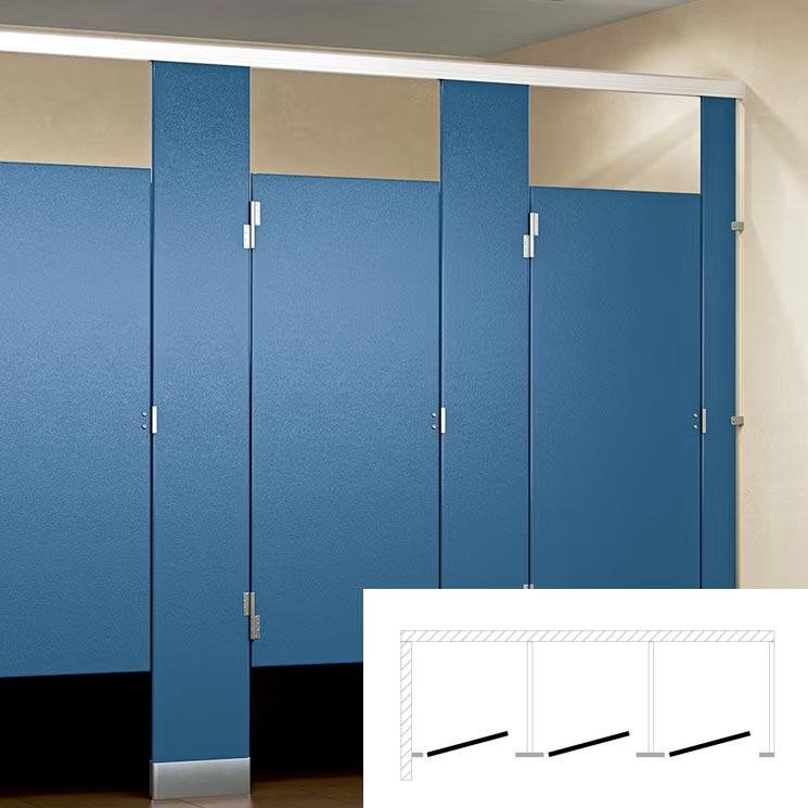 ASI Global Toilet Partition (Plastic) 3 In Corner (108"W x 61-1/4"D) IC33660