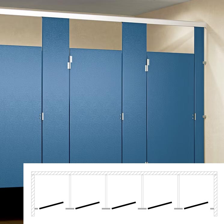 ASI Global Toilet Partition (Plastic) 5 Between Wall (180