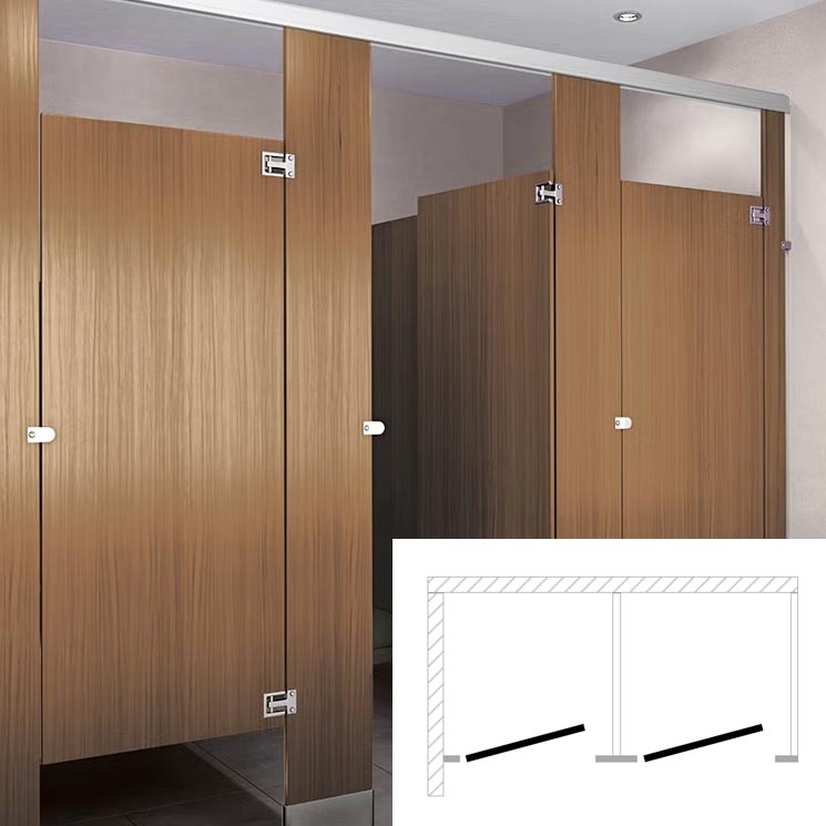 Global Toilet Partition (Plastic Laminate) 2 In Corner (72"W x 61-1/4"D) - IC23660