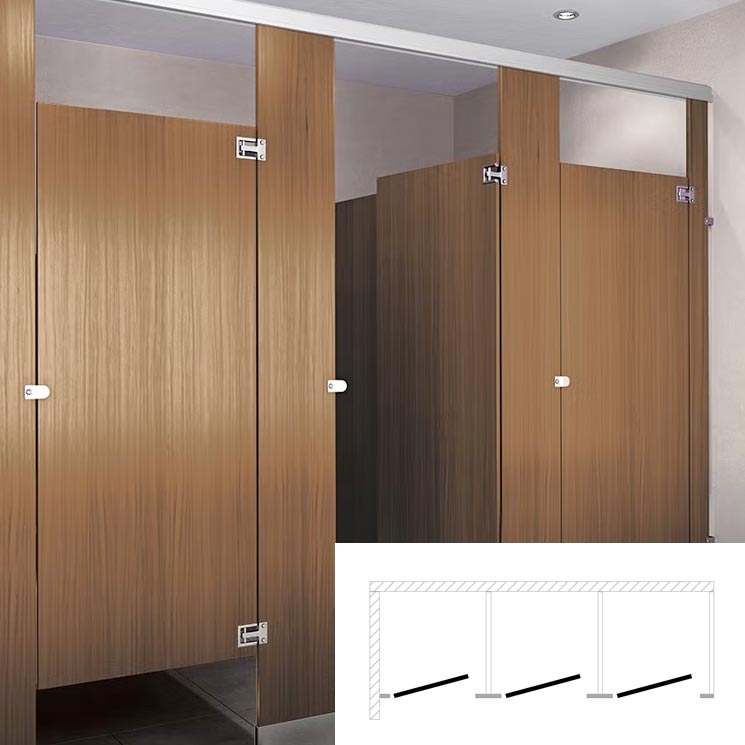 Global Toilet Partition, 3 In Corner Compartments, Plastic Laminate ...