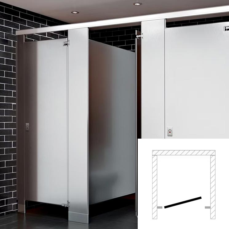 Global Toilet Partition, 1 Between Wall Compartment, Stainless Steel ...