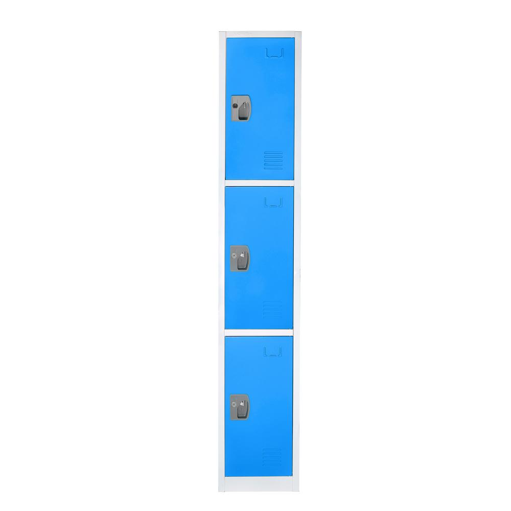 Alpine ADI629-203-BLU 72" Triple Tier Locker, Blue
