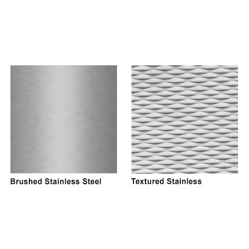 Bradley stainless steel finishes - Brushed Stainless Steel and Textured Stainless
