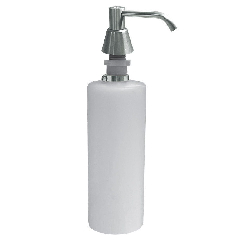 ASI 0332-C Commercial Liquid Soap Dispenser, Countertop Mounted, Manual-Push, Stainless Steel - 4" Spout Length - 20 Oz