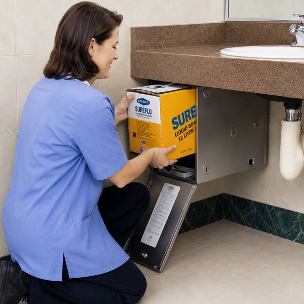 Bobrick B-830 Commercial Liquid Soap Dispensing System Cabinet for use with Bobrick B-822 Series Dispensers
