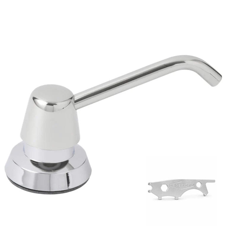 Bobrick B-822 Commercial Liquid Soap Dispenser, Countertop Mounted, Manual-Push, Stainless Steel - 4