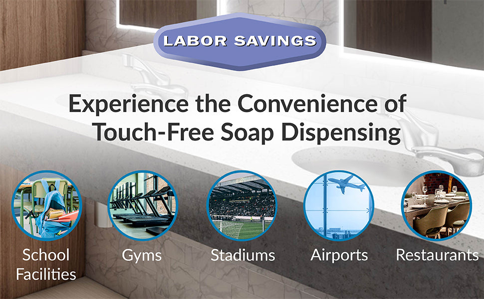 Bobrick B-824 Commercial (Liquid) Soap Dispenser, Countertop Mounted, Touch-Free, Plastic - 6.75" Spout Length