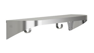 Bradley Elvari Series Shelf, Stainless Satin, 20 Gauge w/ Hooks, 5