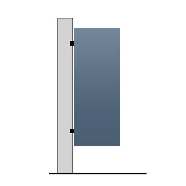 Urinal Partition Divider 18" x 48" (Powder Coated Metal)