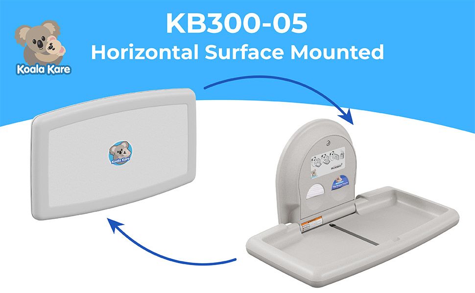 Koala Kare KB200-05 (now KB300-05) Horizontal Baby Changing Station, Wall-Mounted, White Granite, Updated Part Number: KB300-05