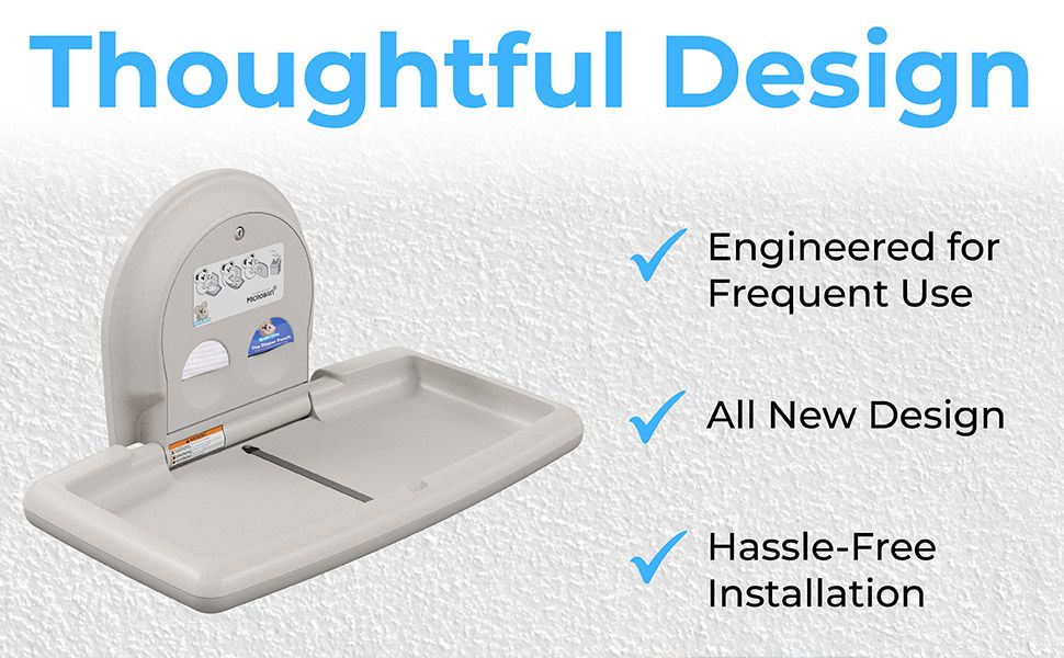 Koala Kare KB300-05 Horizontal Baby Changing Station, Surface-Mounted, White Granite (Formerly KB200-05)