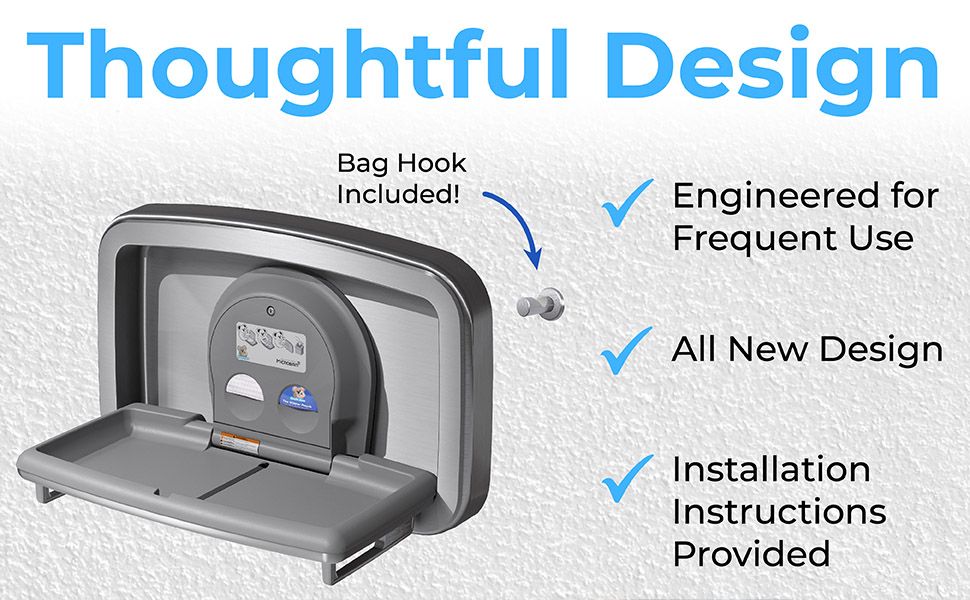 Koala Kare KB310-SSWM Horizontal Stainless Steel Surface-Mounted Baby Changing Station